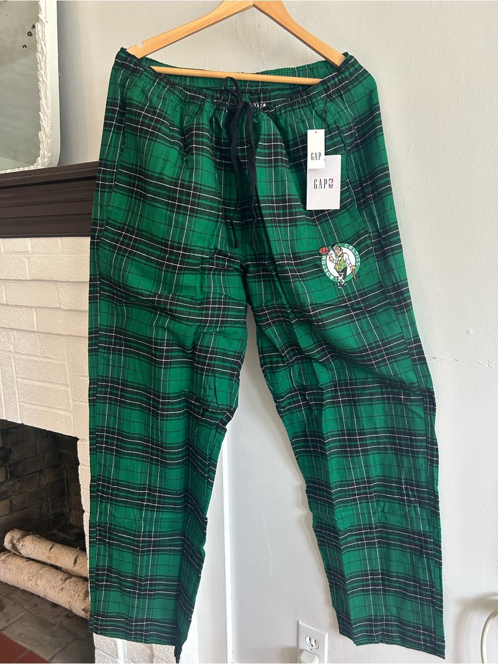 GAP Green Plaid Celtics Pajama Bottoms